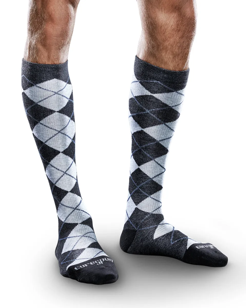 Core-Spun by Therafirm Patterned Argyle Socks for Men & Women 15-20mmHg