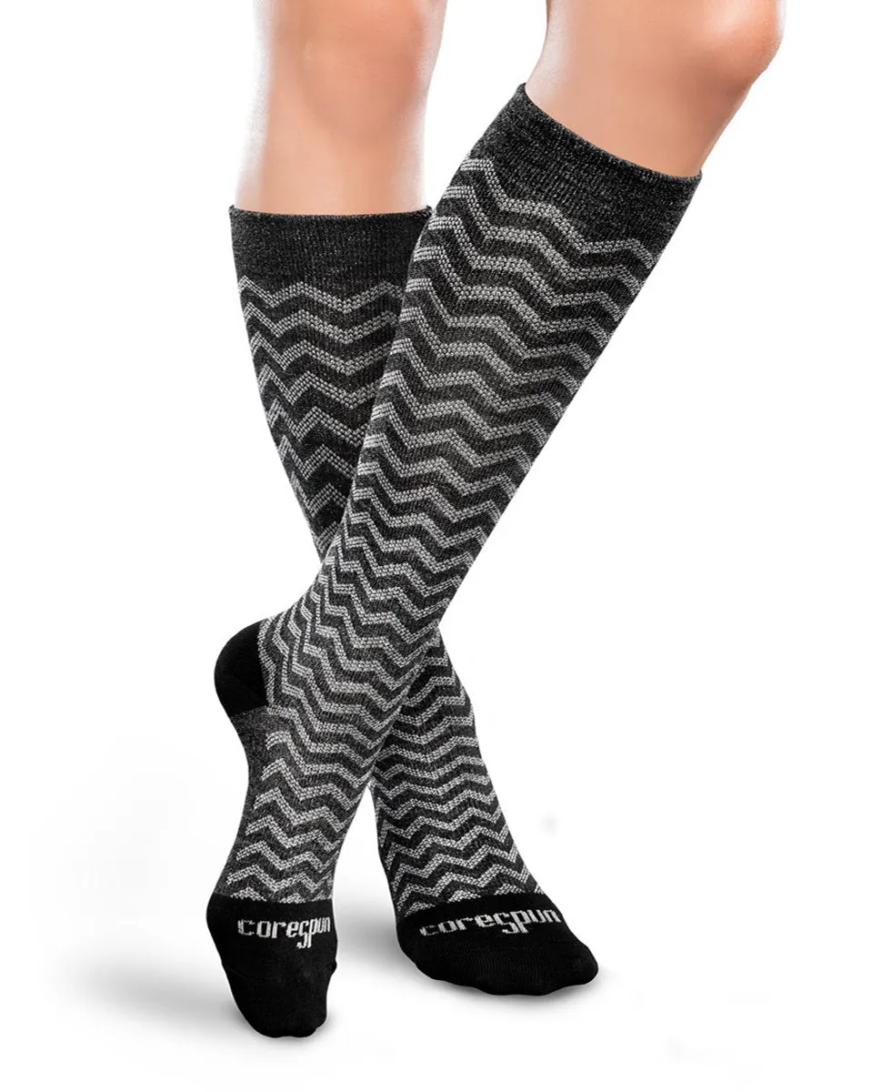 Core-Spun by Therafirm Patterned Argyle Socks for Men & Women 15-20mmHg