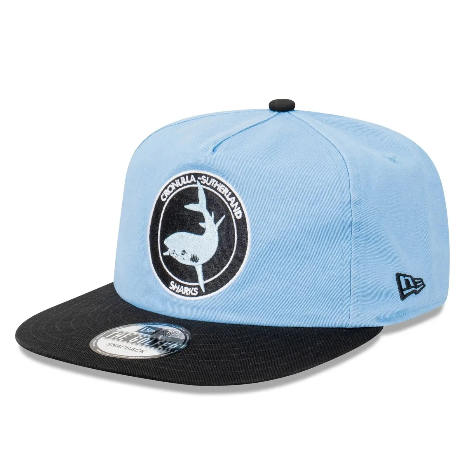 Cronulla Sharks Official GOLFER Retro Flat Cap Snapback Heritage Classic NRL Rugby League By New Era