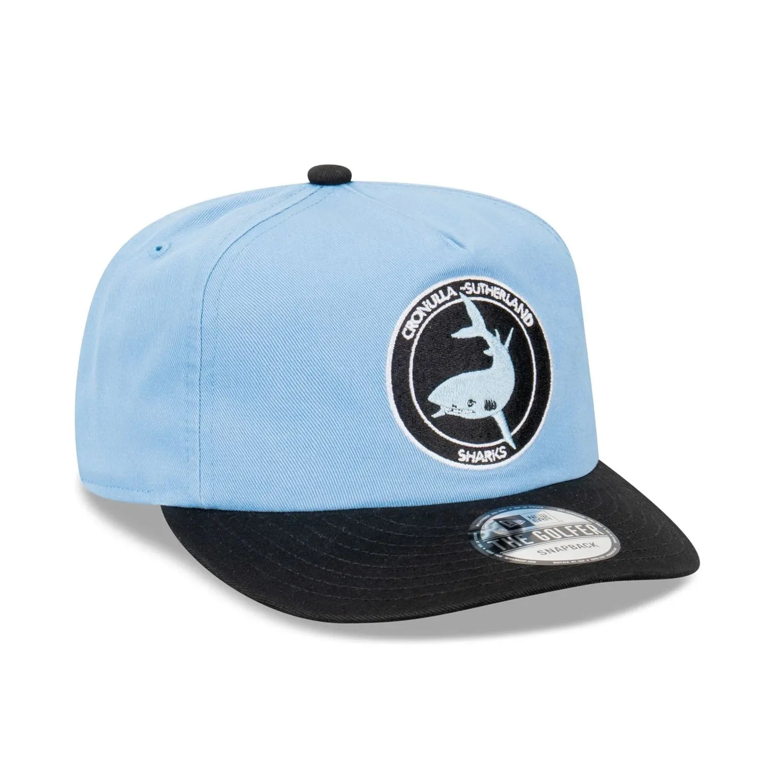 Cronulla Sharks Official GOLFER Retro Flat Cap Snapback Heritage Classic NRL Rugby League By New Era