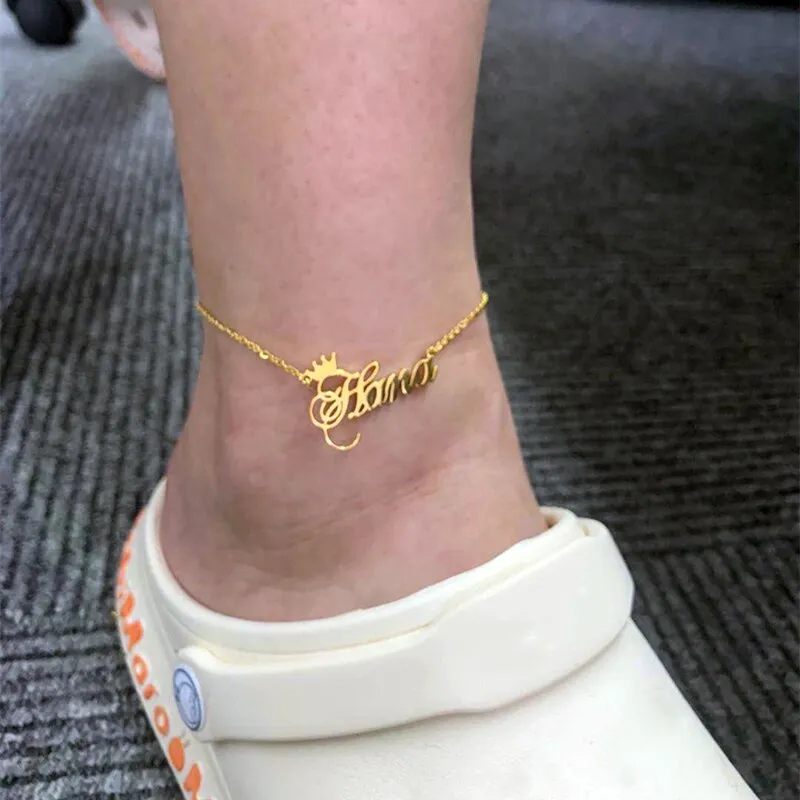 Customized Anklets With Names-Anklet Bracelet- Gifts For Mom