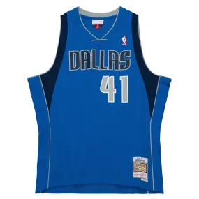 Dallas Mavericks 41 Dirk Nowitzki 2010-11 Hardwood Classics Swingman Jersey by Mitchell & Ness