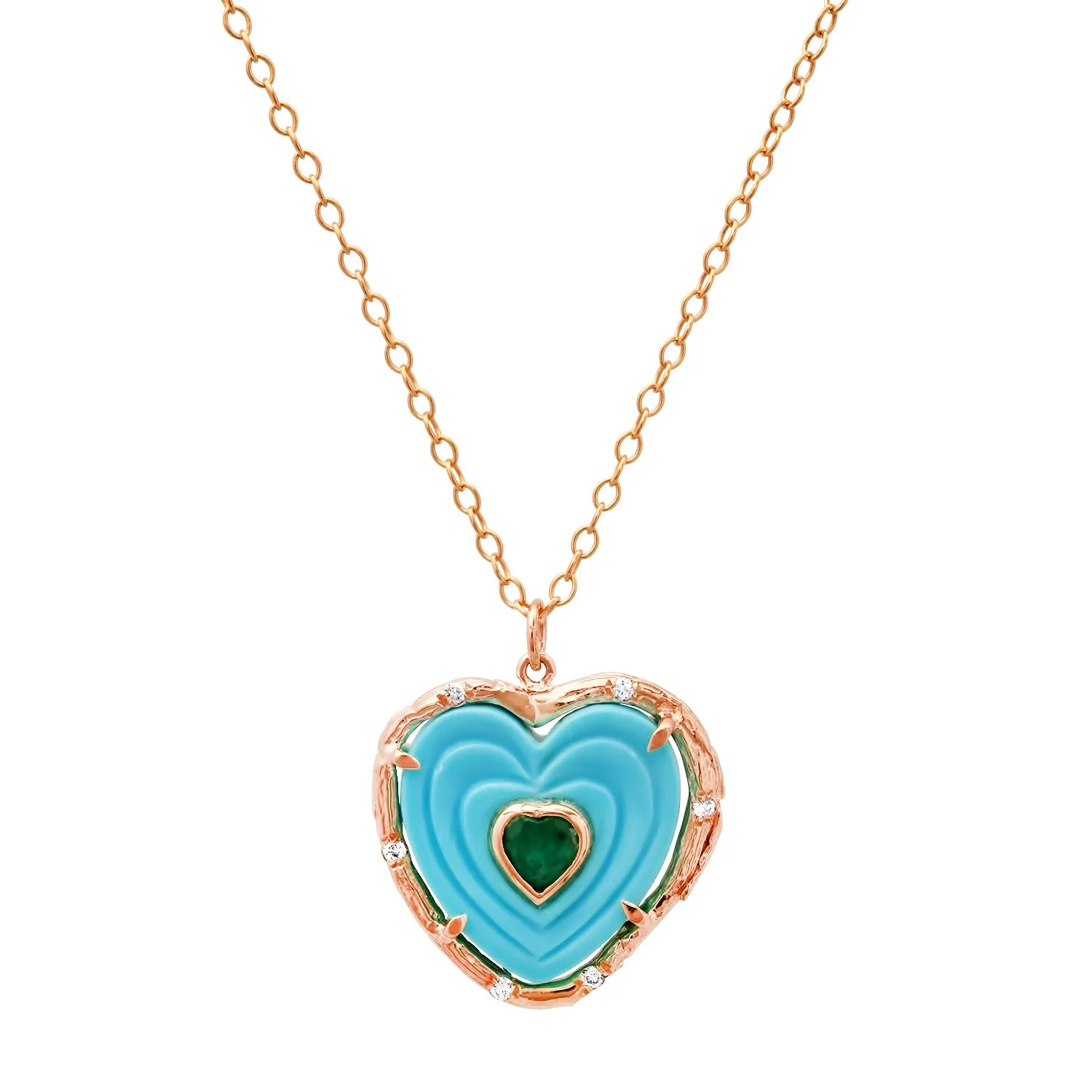 Double Heart Gemstone Necklace