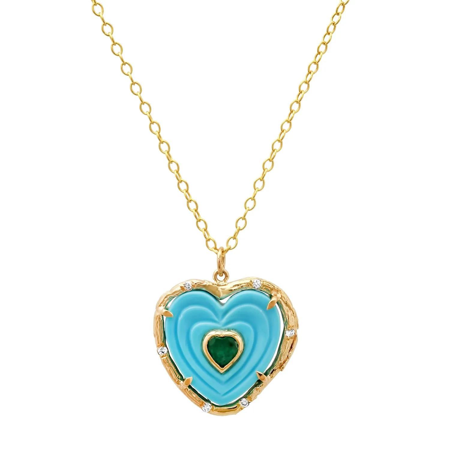 Double Heart Gemstone Necklace