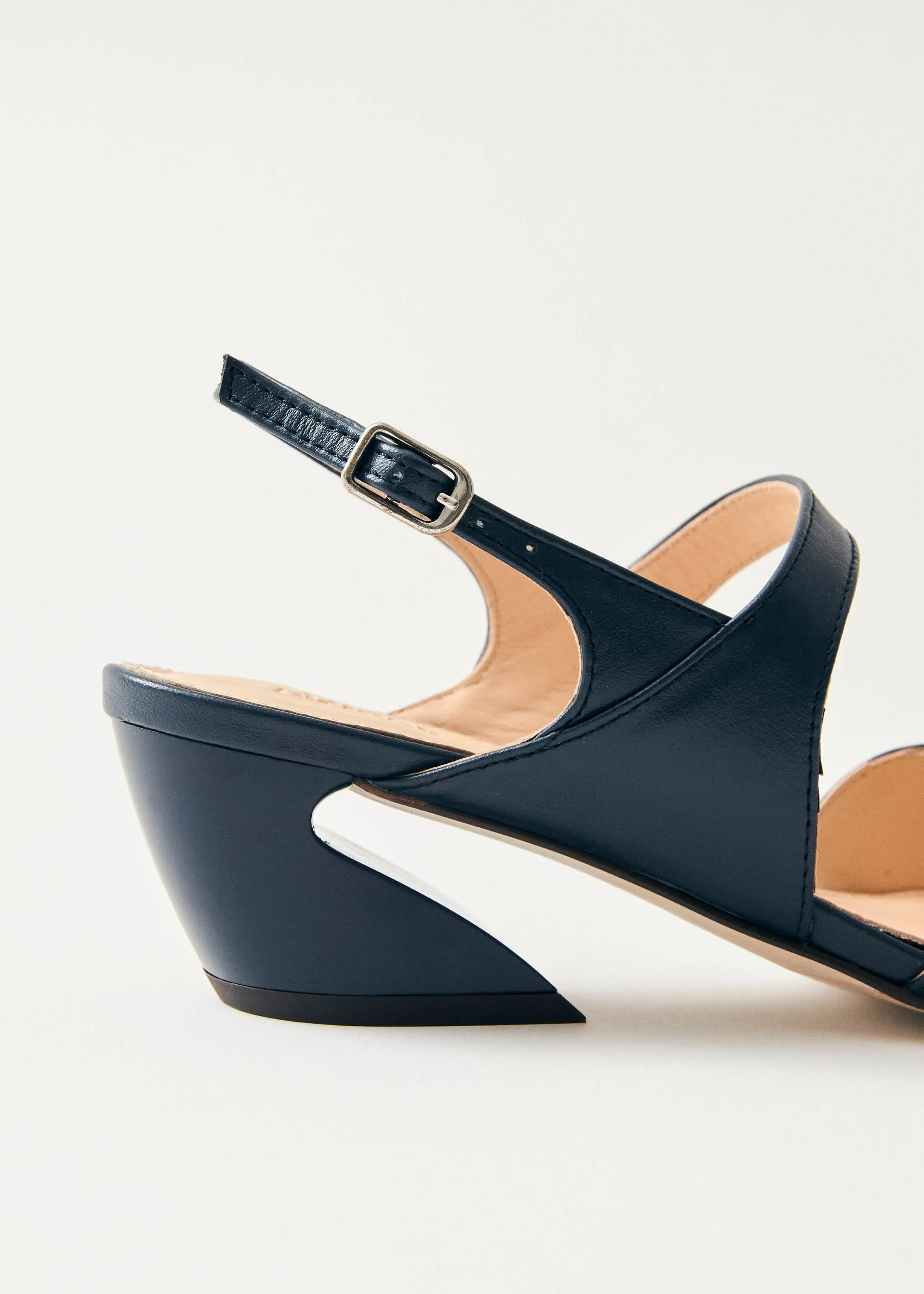 Emelia Navy Leather Pumps