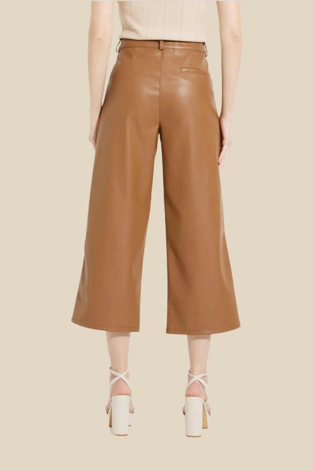 Faux Leather Wide Leg Pants