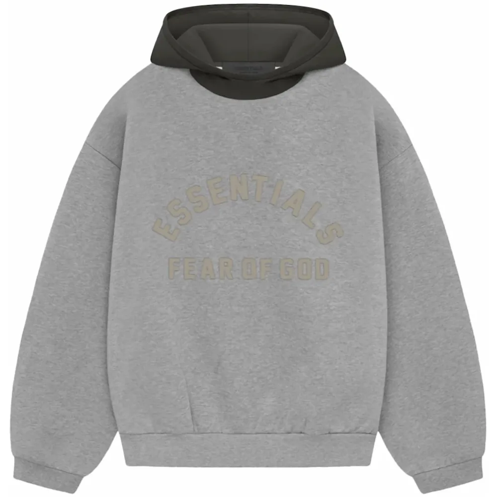 FEAR OF GOD Essentials nylon fleece hoodie dark heather/ink (SS24)