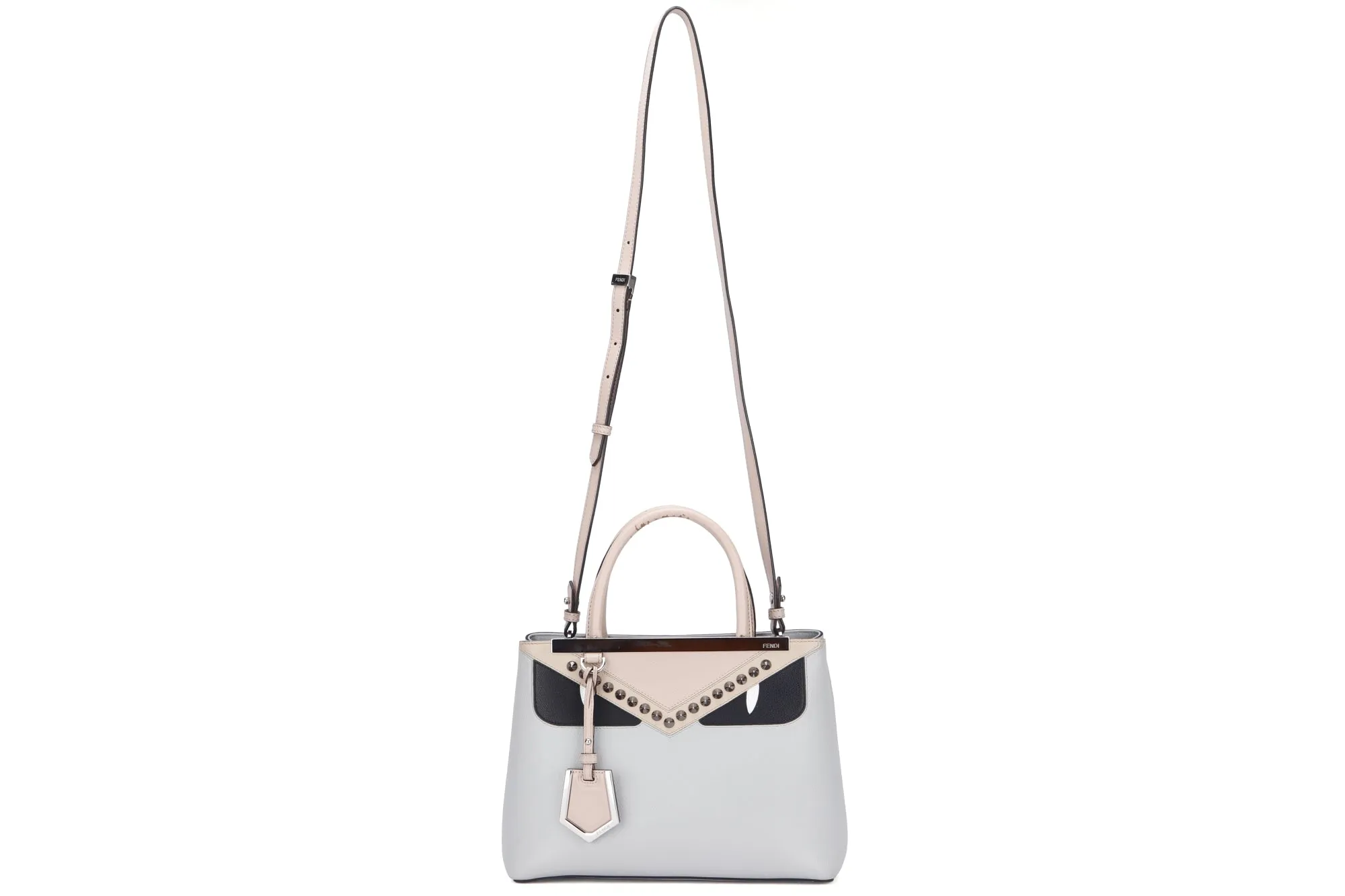 Fendi 2 Jours Monster Eyes (8BH253.A3AX.189-8762) Grey Calf Leather, Silver Hardware, with Pink Strap, Card & Dust Cover