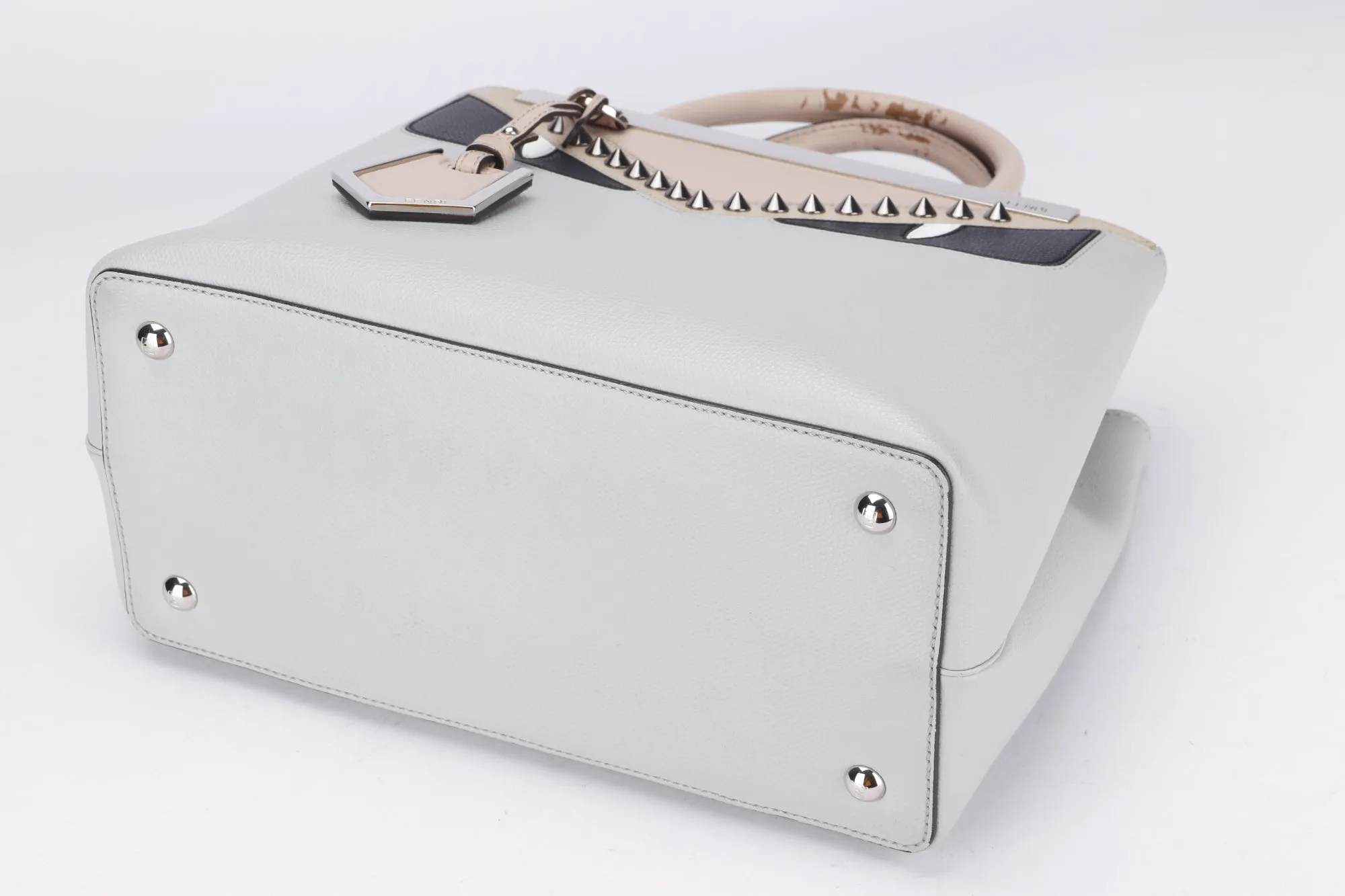 Fendi 2 Jours Monster Eyes (8BH253.A3AX.189-8762) Grey Calf Leather, Silver Hardware, with Pink Strap, Card & Dust Cover