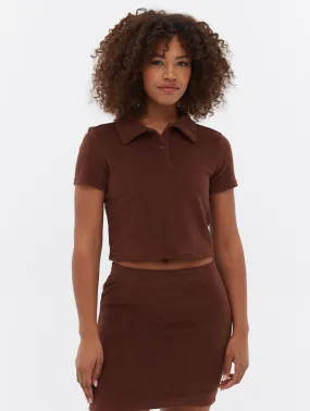 Filby Terry Crop Polo T-Shirt