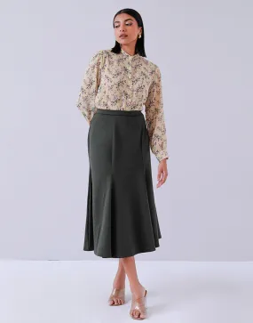 Flared Panel Godel Midi Skirt