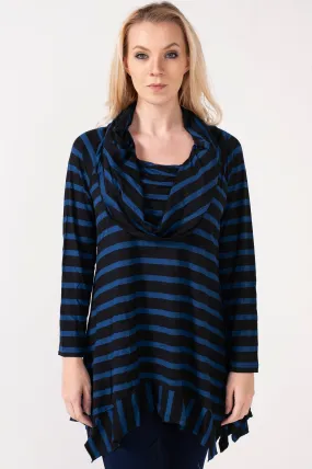 Hailey Cowl Neck Colbat/Black Tunic