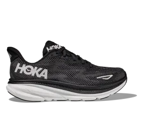 'Hoka' Men's Clifton 9 - Black / White (Wide)