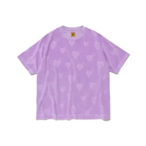 HUMAN MADE HEART PILE T-SHIRT - PURPLE