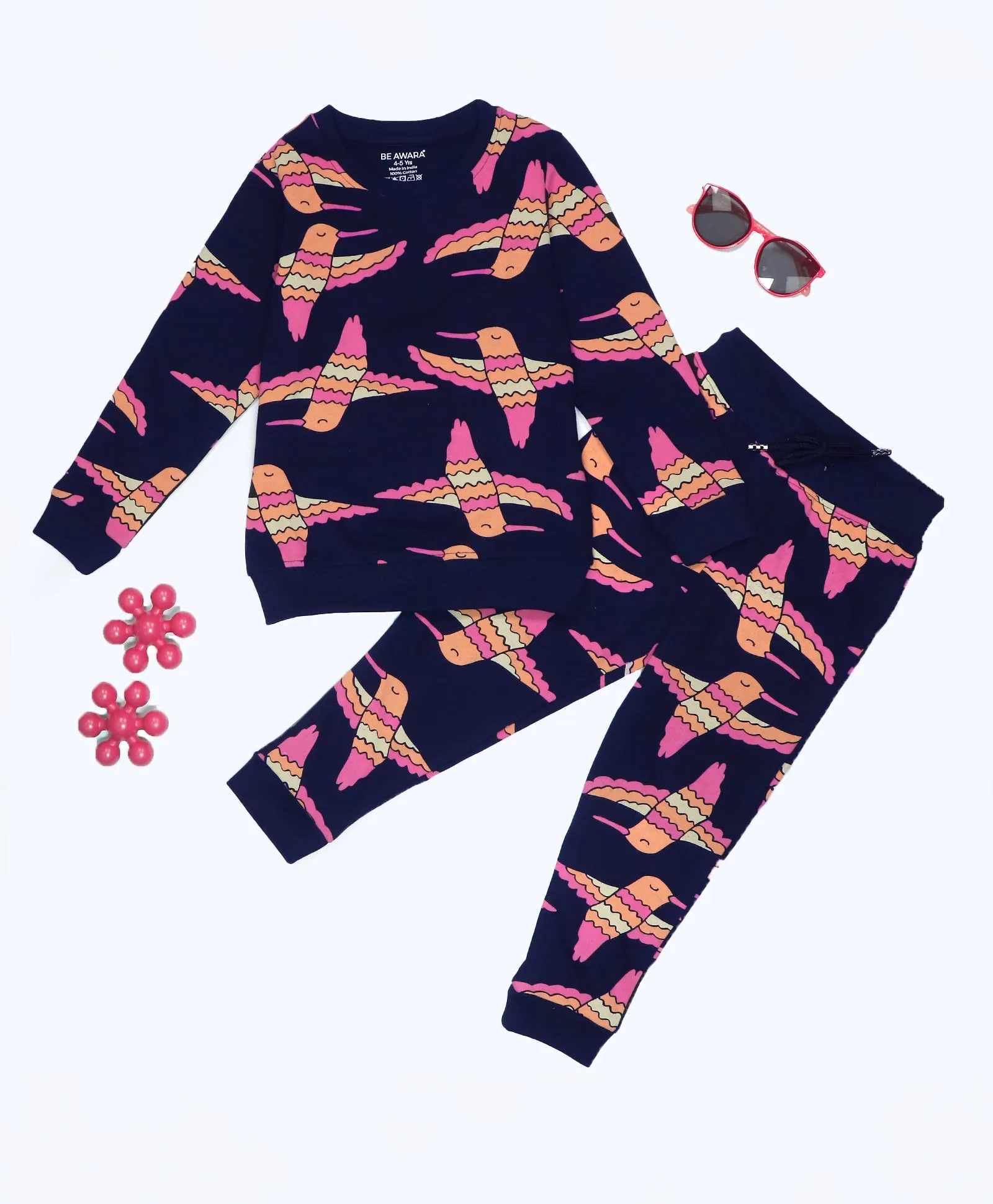 Hummingbird Pattern Kids Sweatshirt & Joggers Set