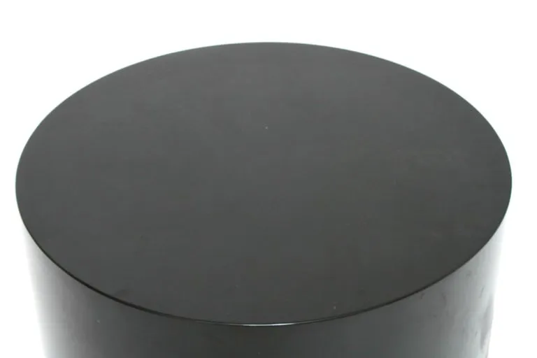 Intrex Habitat Modern Black Enameled Wood Round Low Table