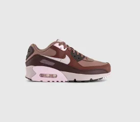 Kids Nike Air Max 90 Gs Trainers Smokey Mauve Platinum Violet Dark Pony