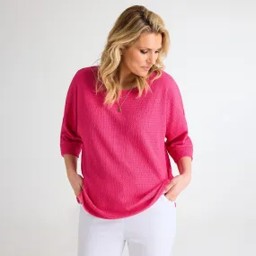 Ladies 3/4 Sleeve Bubble Top