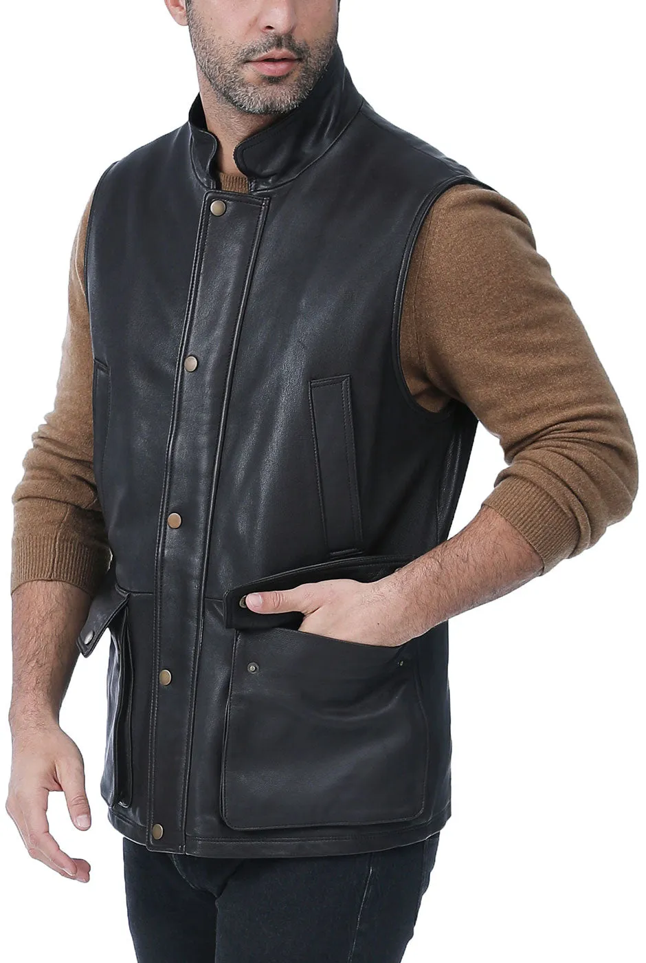 Landing Leathers Men Goatskin Leather Munitions Vest