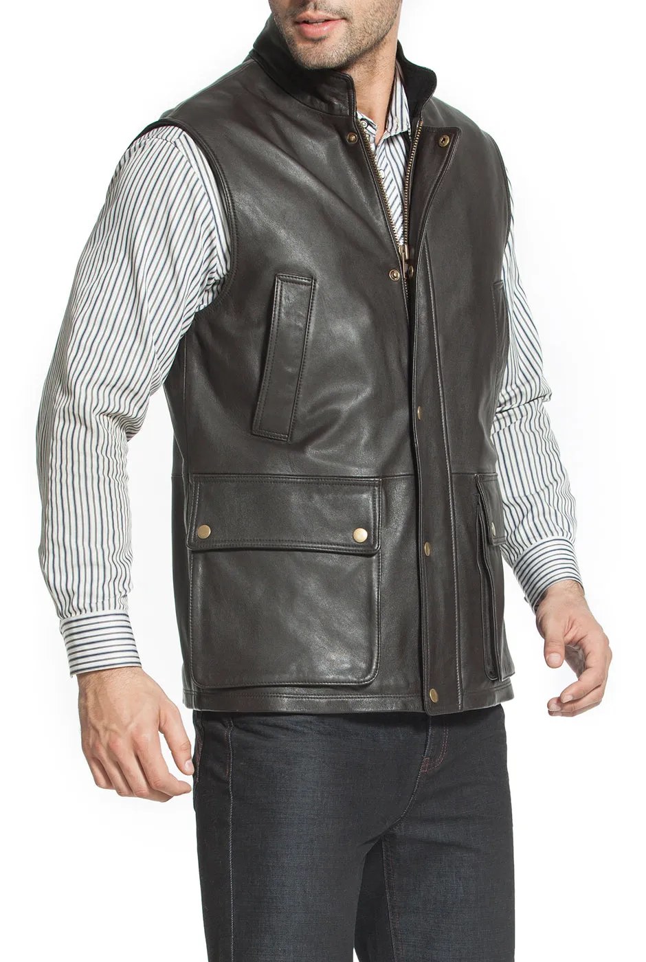 Landing Leathers Men Goatskin Leather Munitions Vest