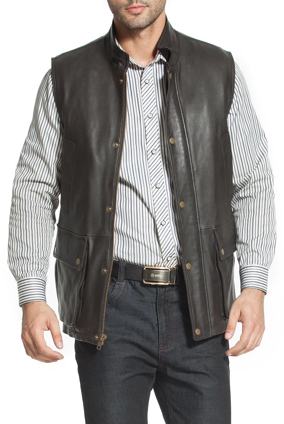 Landing Leathers Men Goatskin Leather Munitions Vest