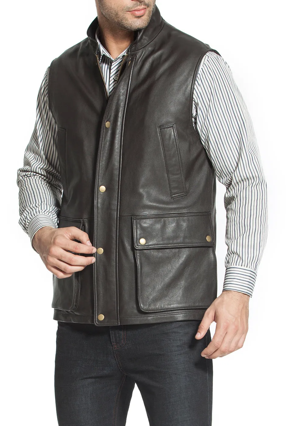 Landing Leathers Men Goatskin Leather Munitions Vest