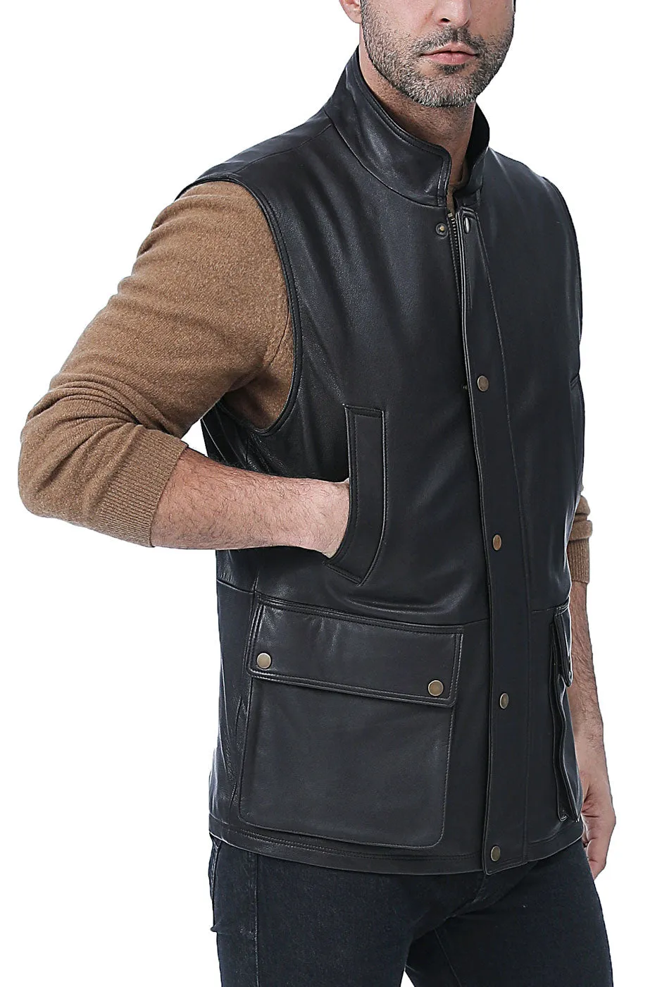 Landing Leathers Men Goatskin Leather Munitions Vest