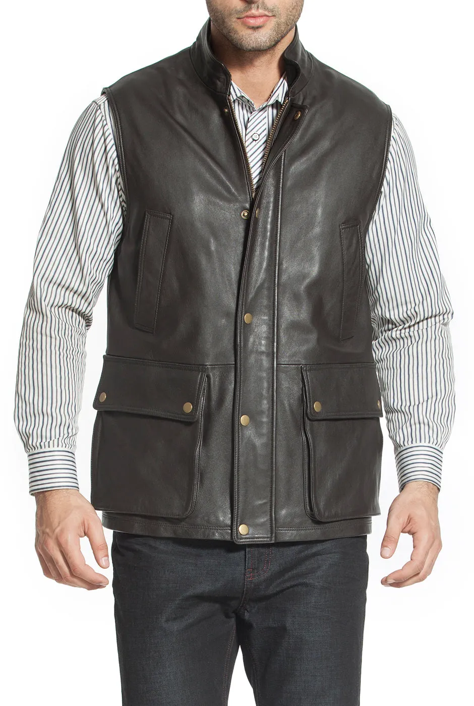 Landing Leathers Men Goatskin Leather Munitions Vest