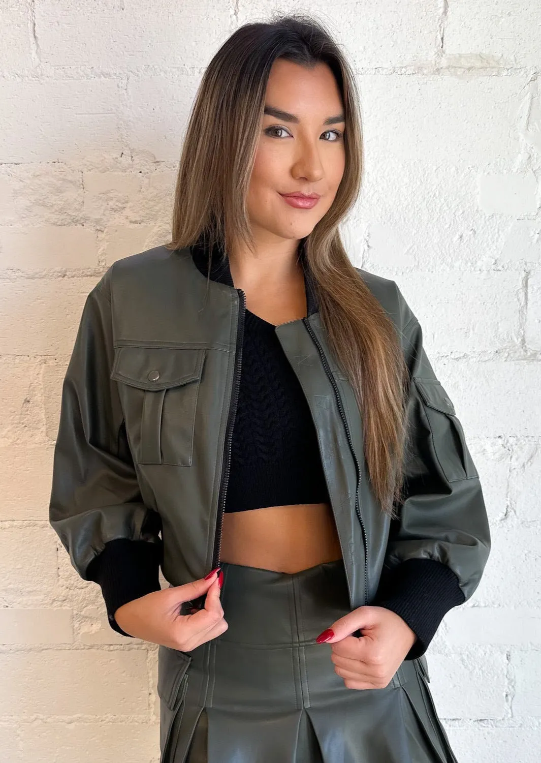 Leather Bomber Jacket