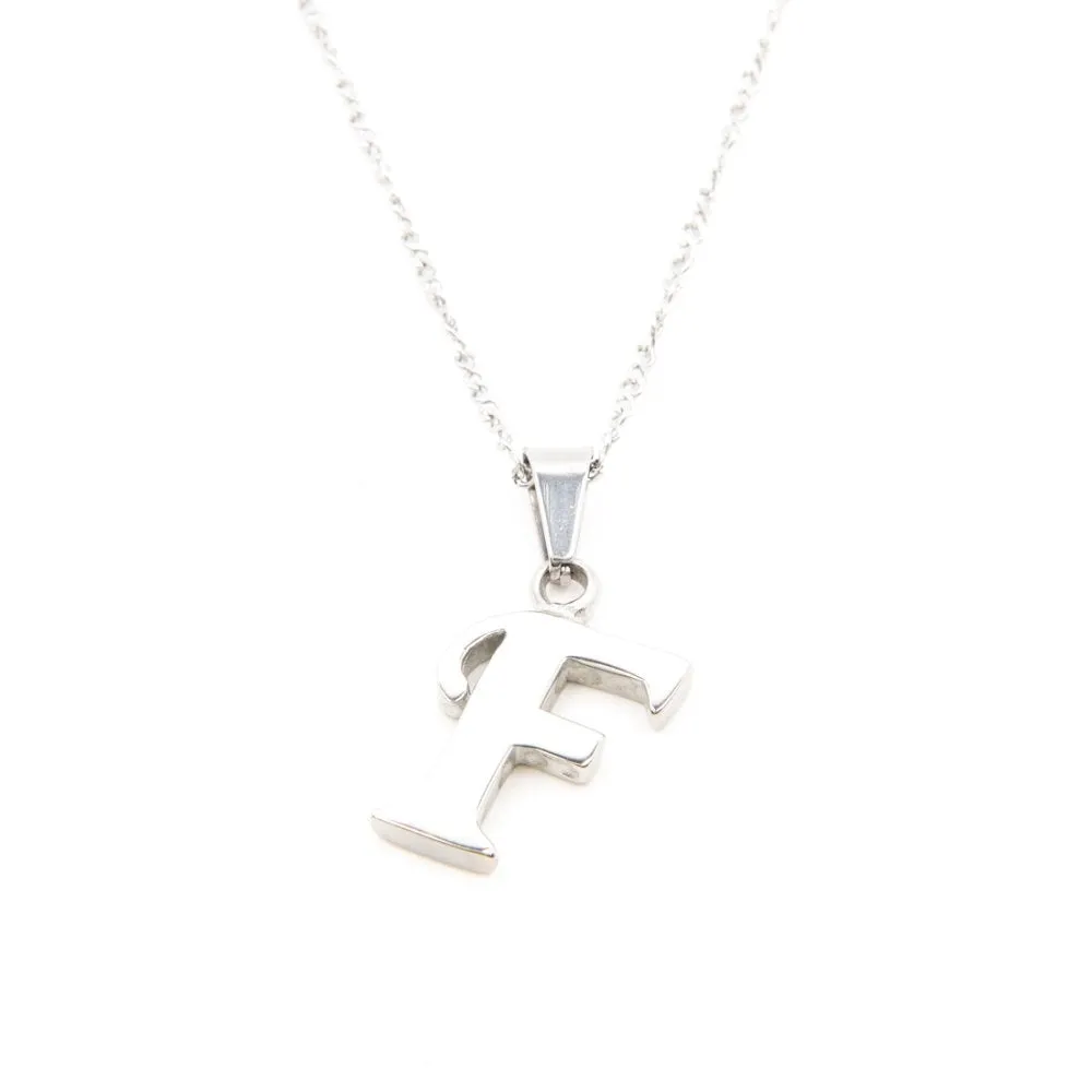 Letter F Pendant in Twisted Curb Necklace