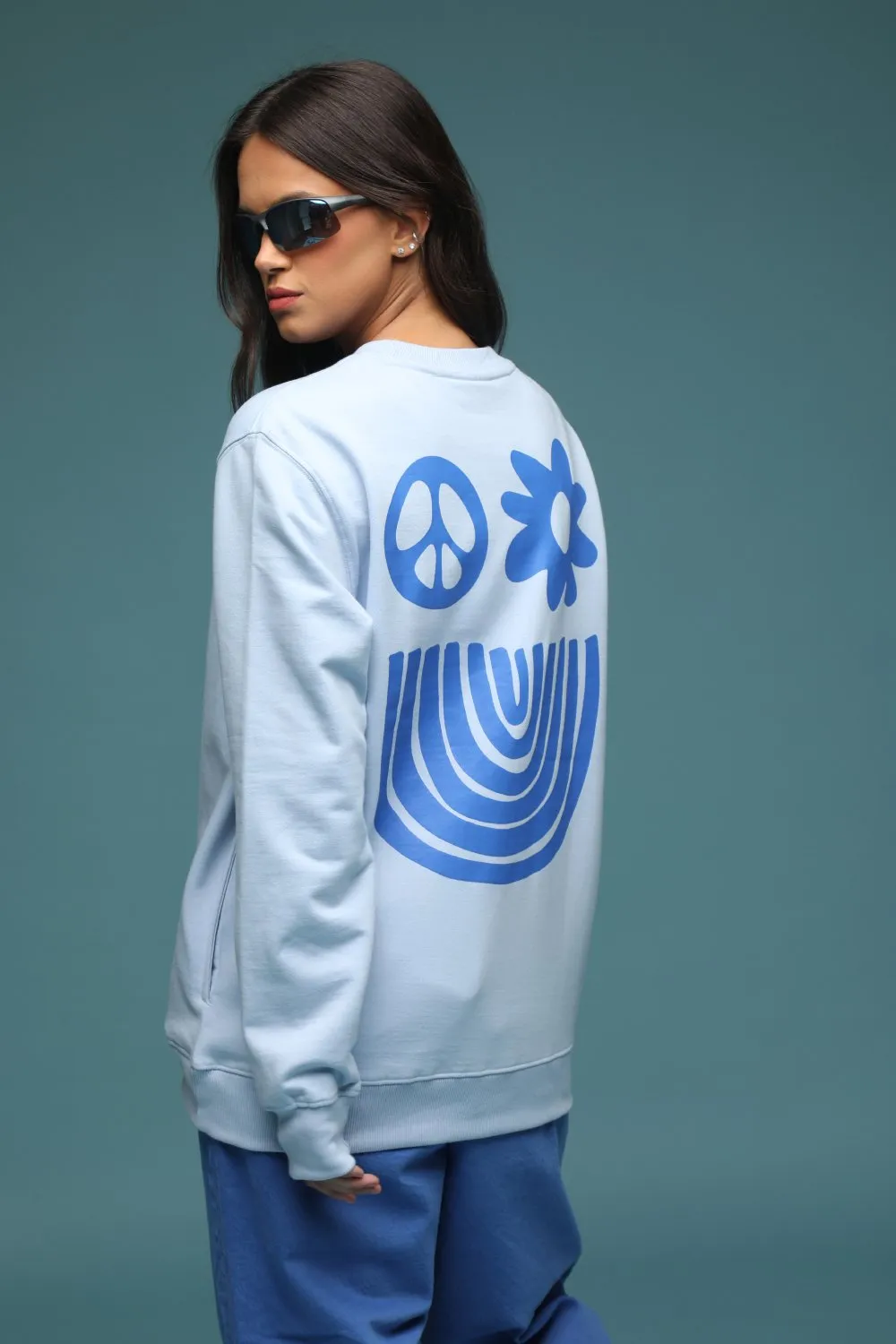 Light Blue Good Vibes Sweatshirt