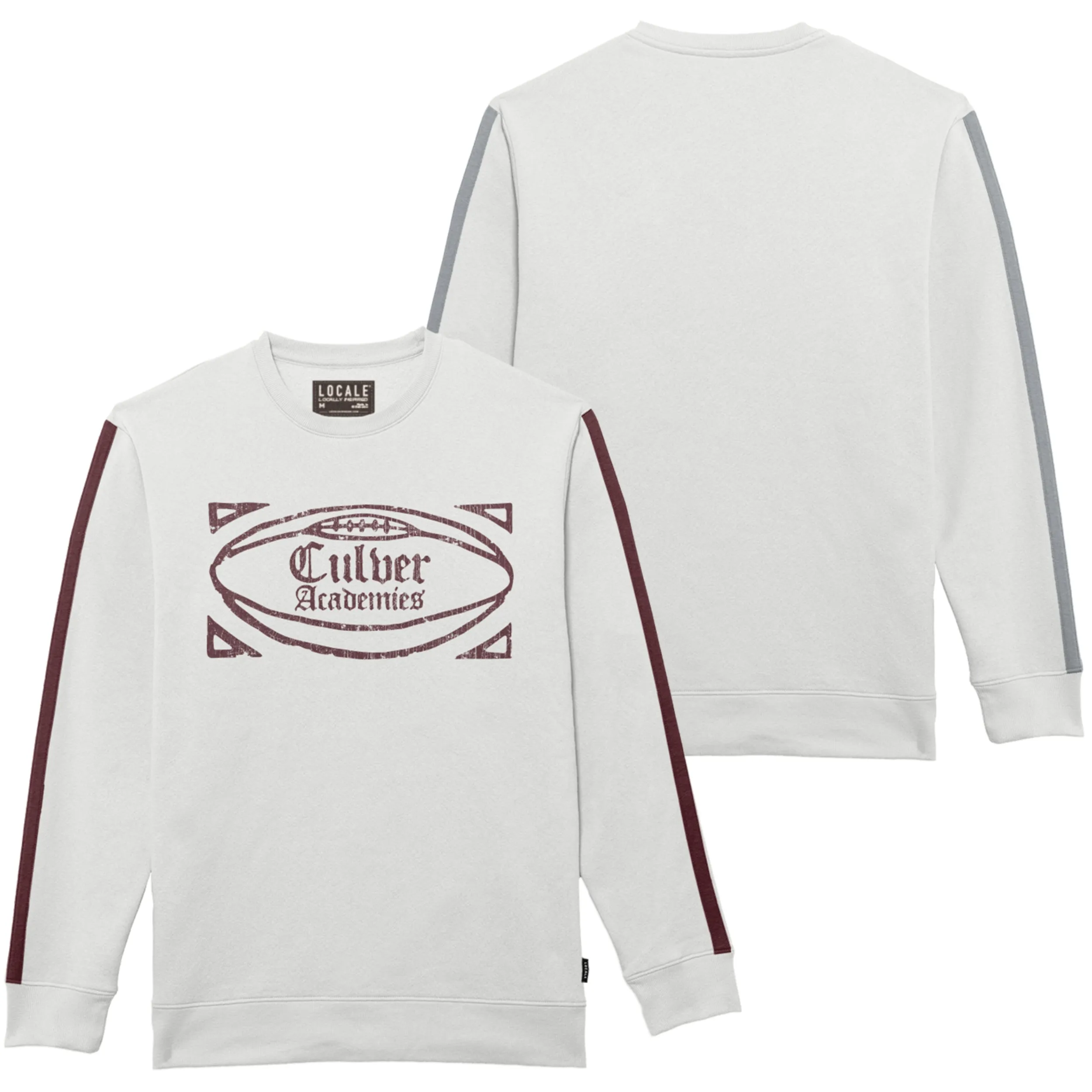 Locale Chaser Striped Crew - White/Grey/Maroon