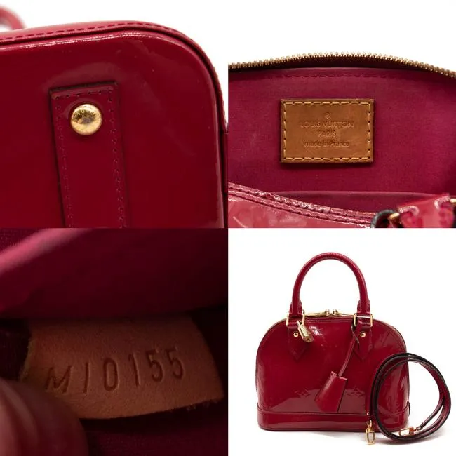 Louis Vuitton Alma Vernis Bb Rose Indien Red Patent Leather Shoulder Bag