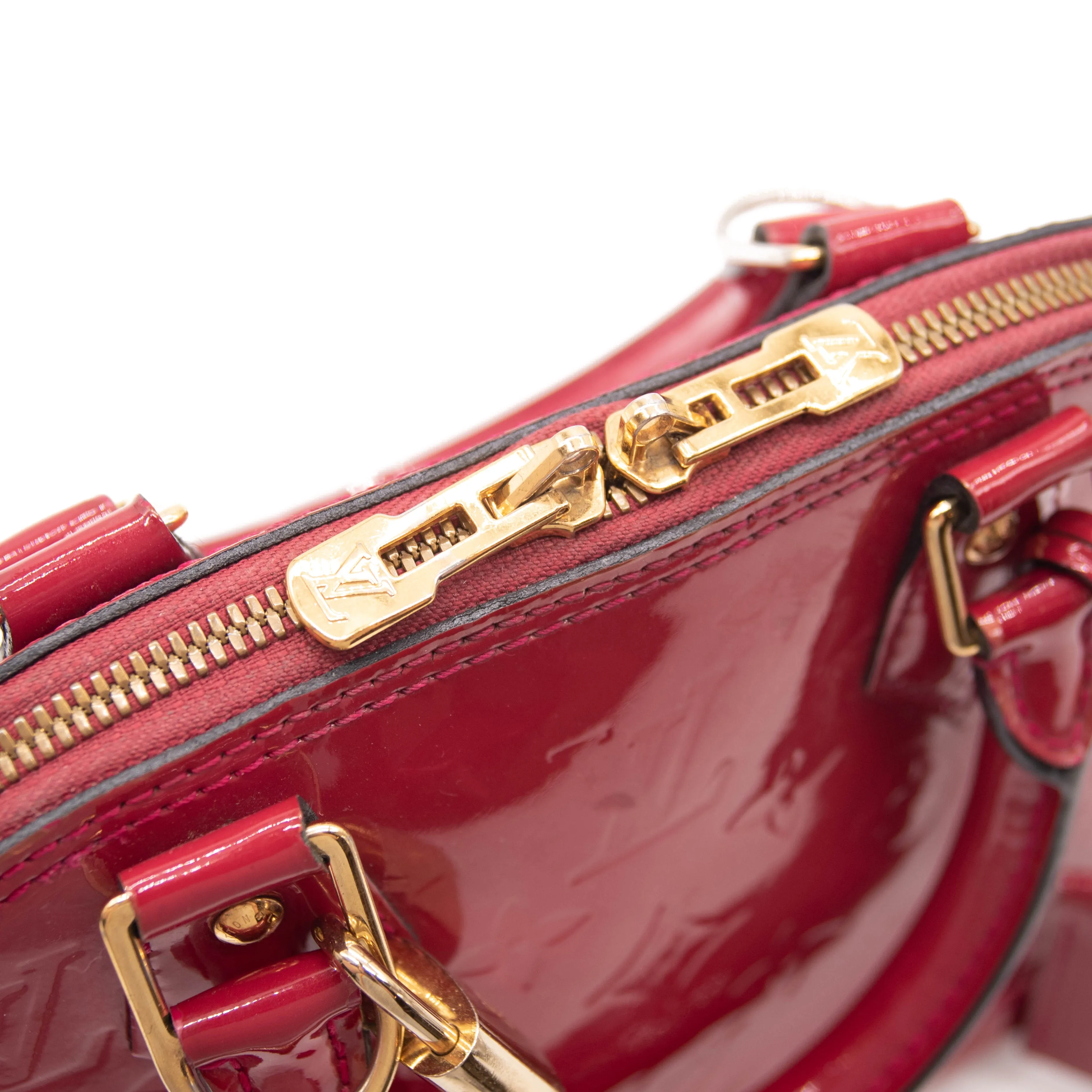 Louis Vuitton Alma Vernis Bb Rose Indien Red Patent Leather Shoulder Bag