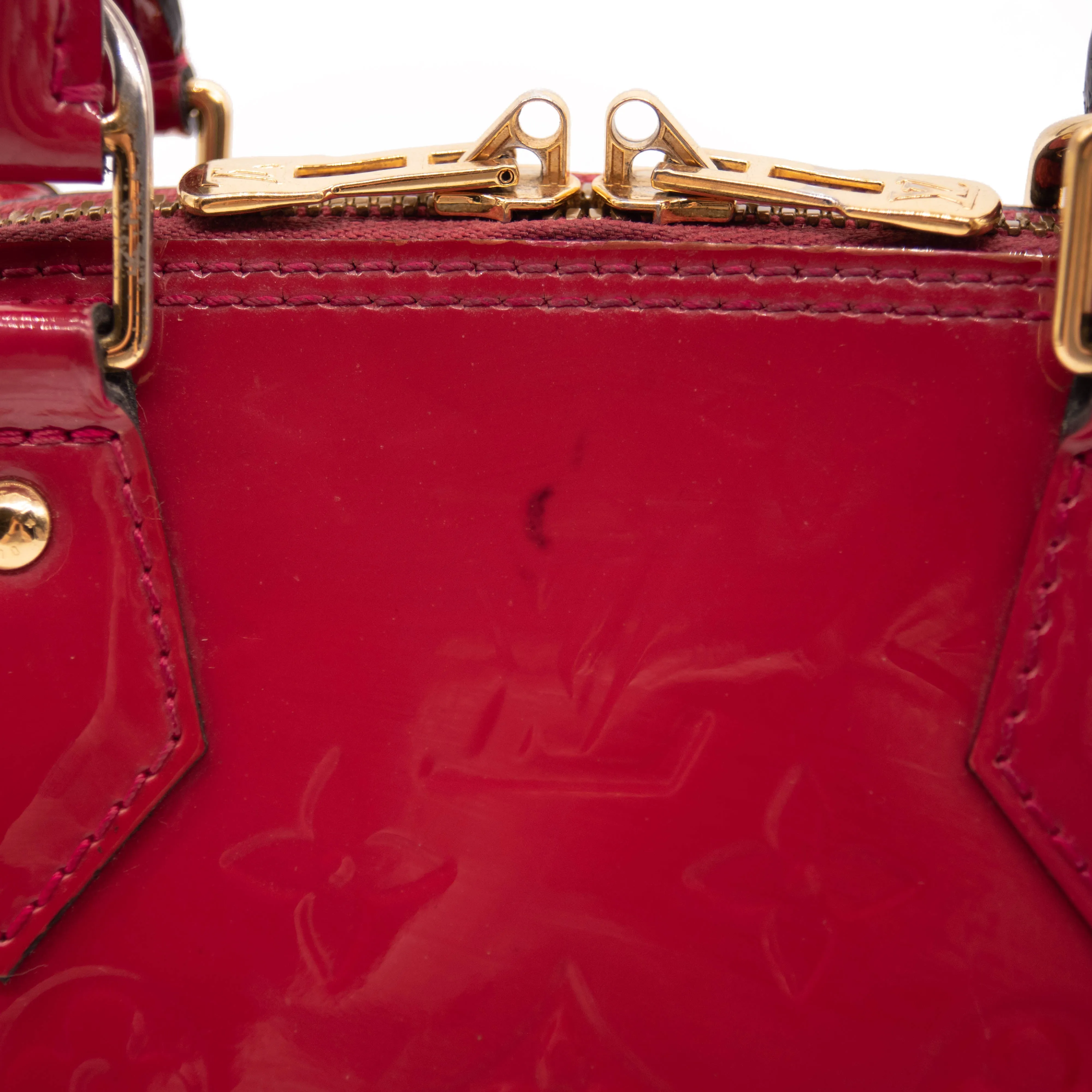 Louis Vuitton Alma Vernis Bb Rose Indien Red Patent Leather Shoulder Bag