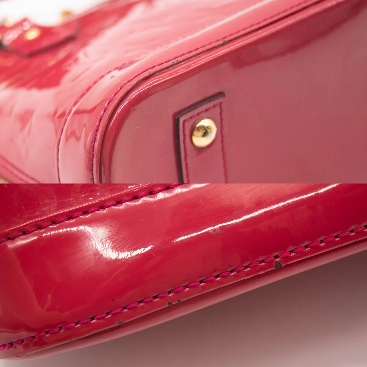 Louis Vuitton Alma Vernis Bb Rose Indien Red Patent Leather Shoulder Bag