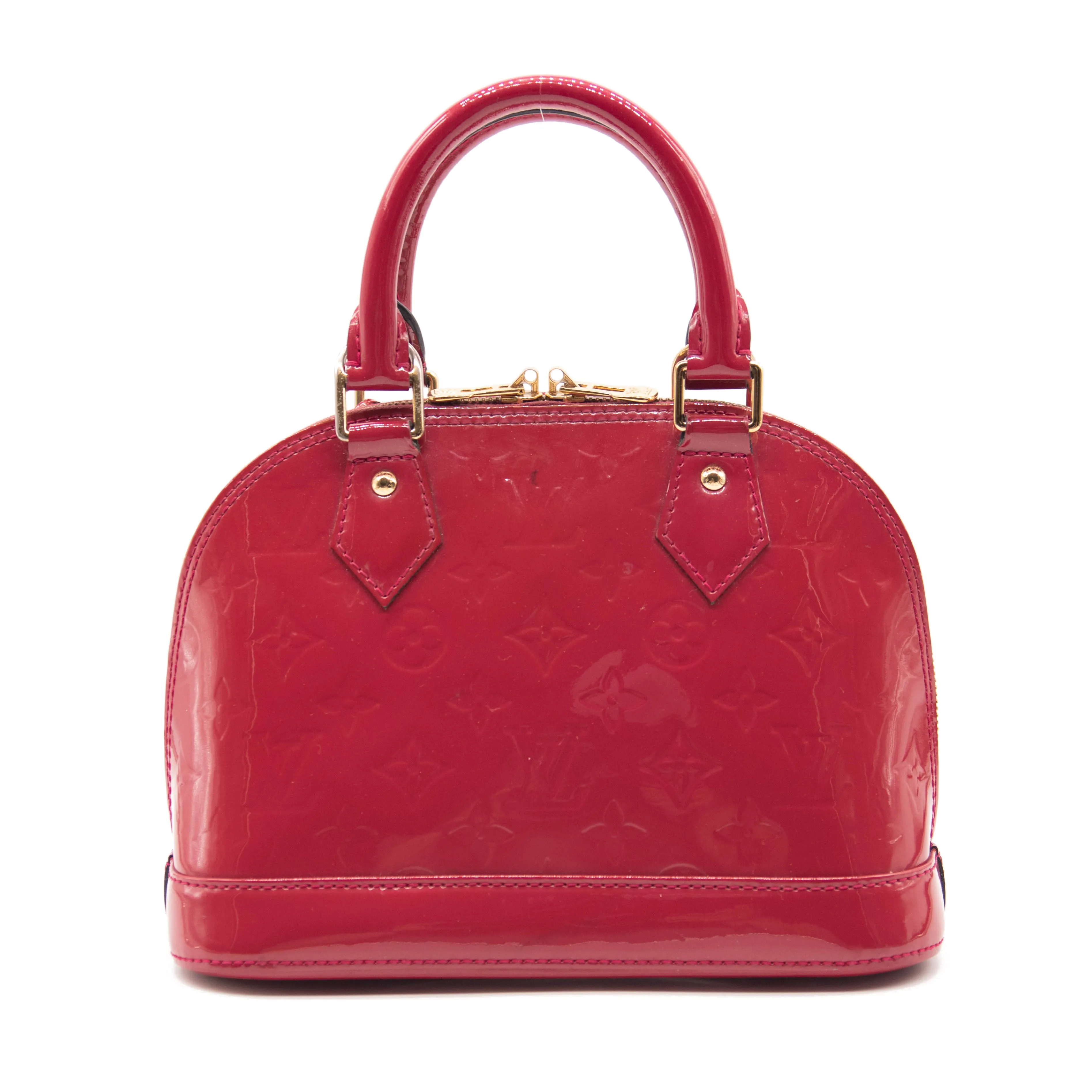 Louis Vuitton Alma Vernis Bb Rose Indien Red Patent Leather Shoulder Bag