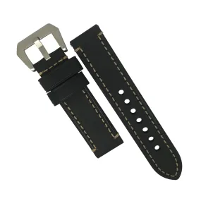 M1 Vintage Leather Watch Strap in Black