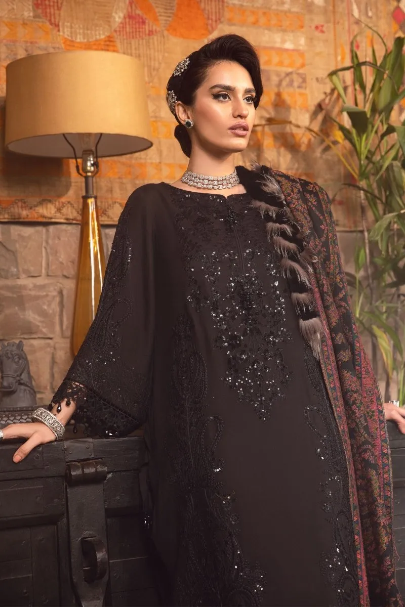 Maria B Linen Pakistani Suit DL-1012-Black MAR126