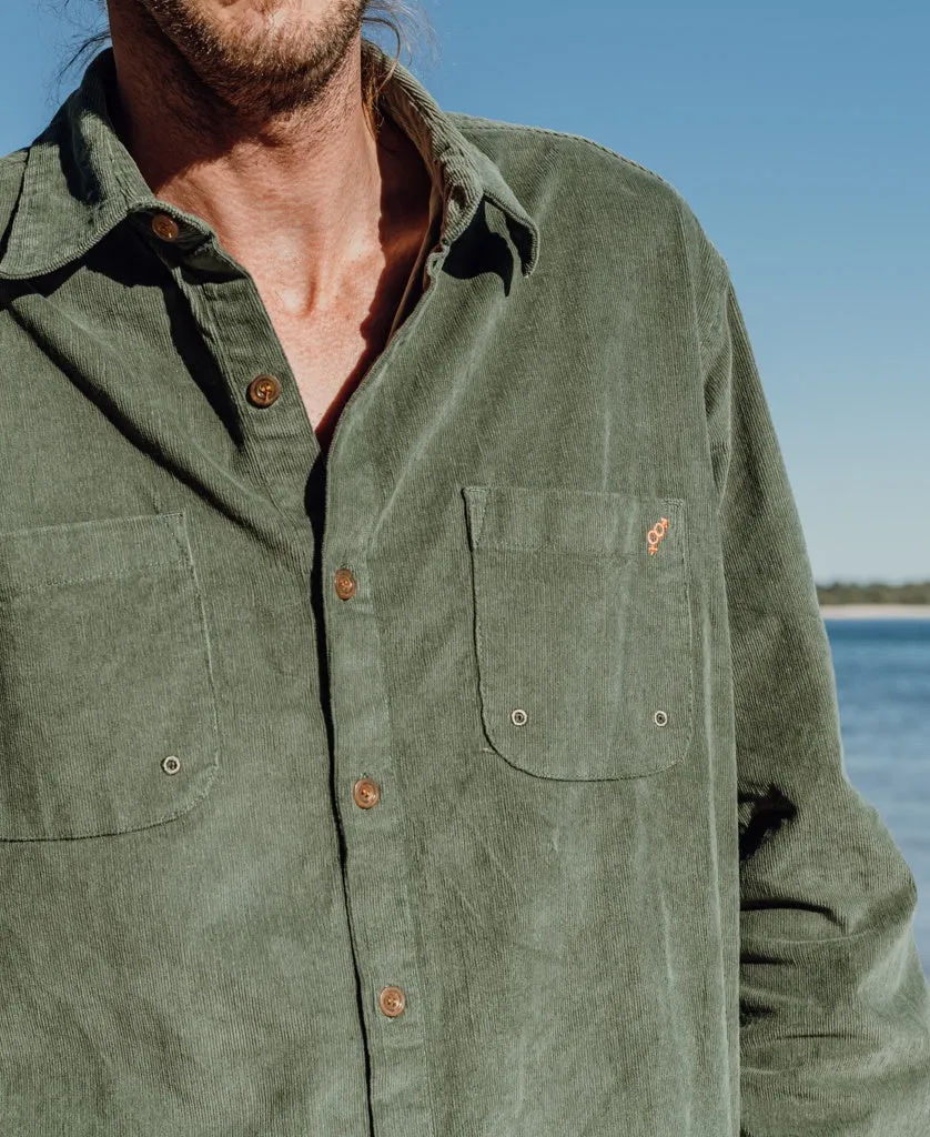 Marlow Long Sleeve Cord Shirt | Khaki