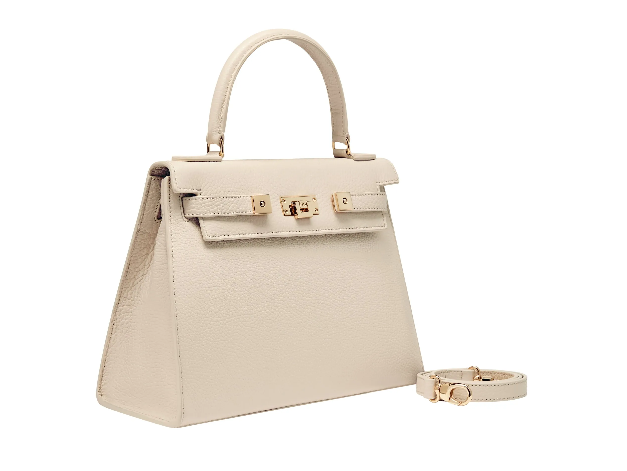 Maya Large Caribou Soft Grainy Print Calf Leather Handbag - Beige