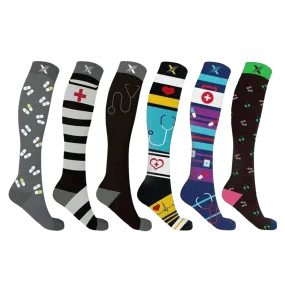 Medical Prints Compression Socks (6-Pairs)