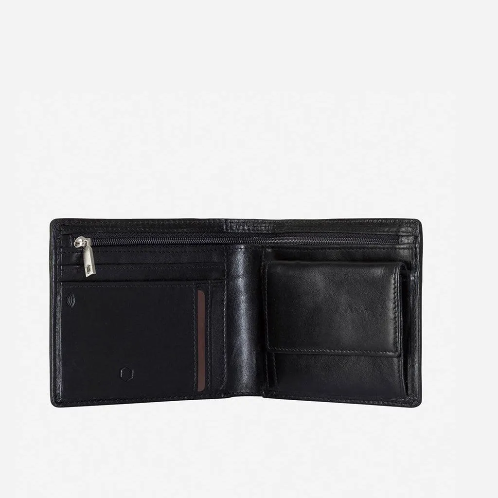 Medium Bifold Wallet With Coin, Black