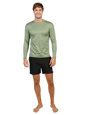 Men's UPF 50  UV Sun Protection Outdoor Long Sleeve Performance T-Shirt in birdseye fabric