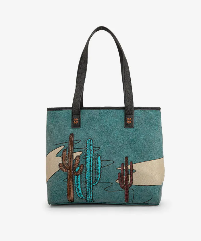 Montana West Cactus Embroidered Tote Bag Set