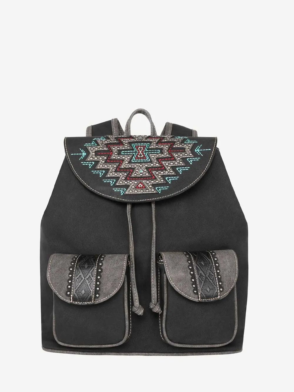 Montana West Cut-out Aztec Studs Drawstring Backpack