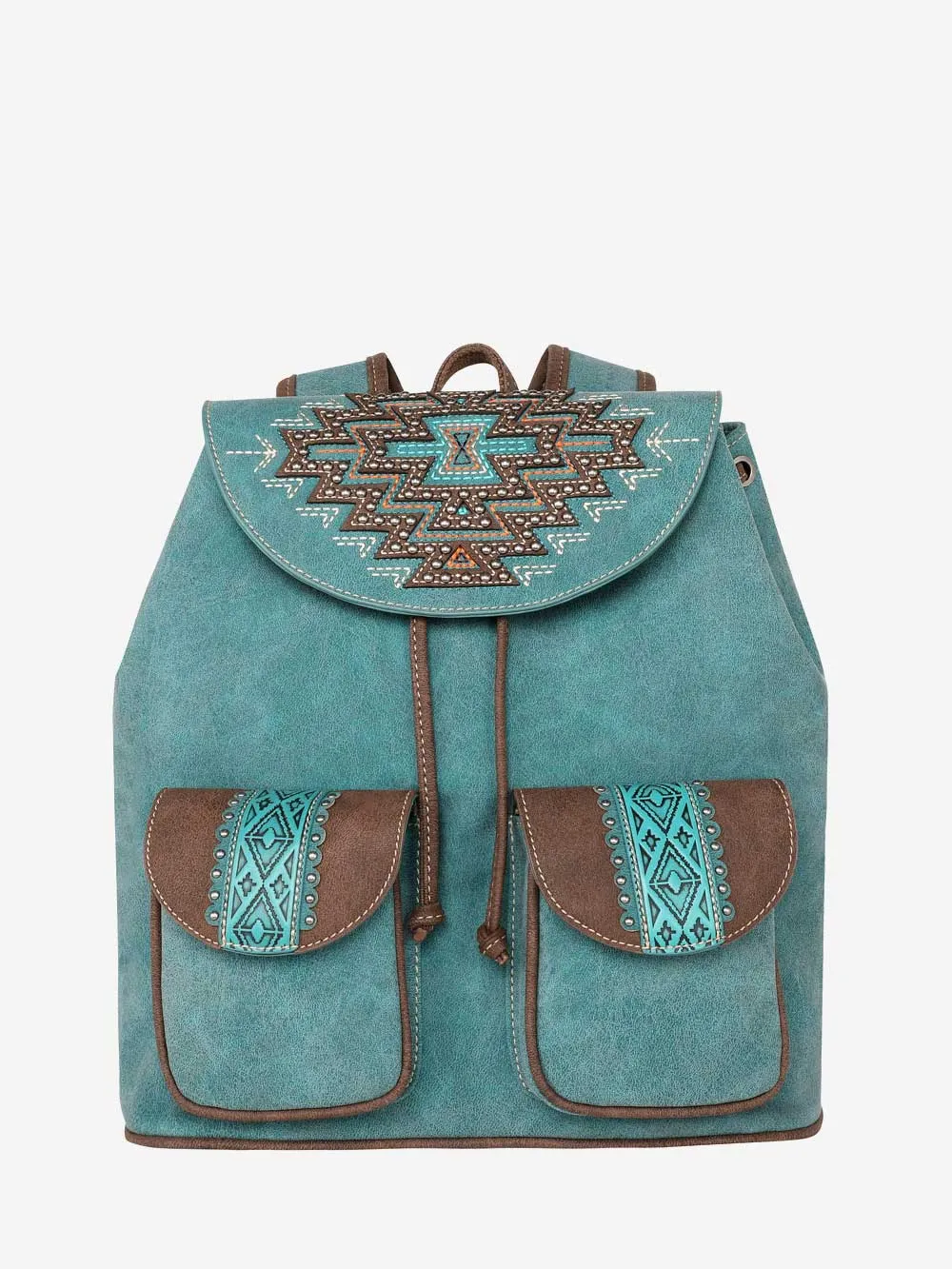 Montana West Cut-out Aztec Studs Drawstring Backpack