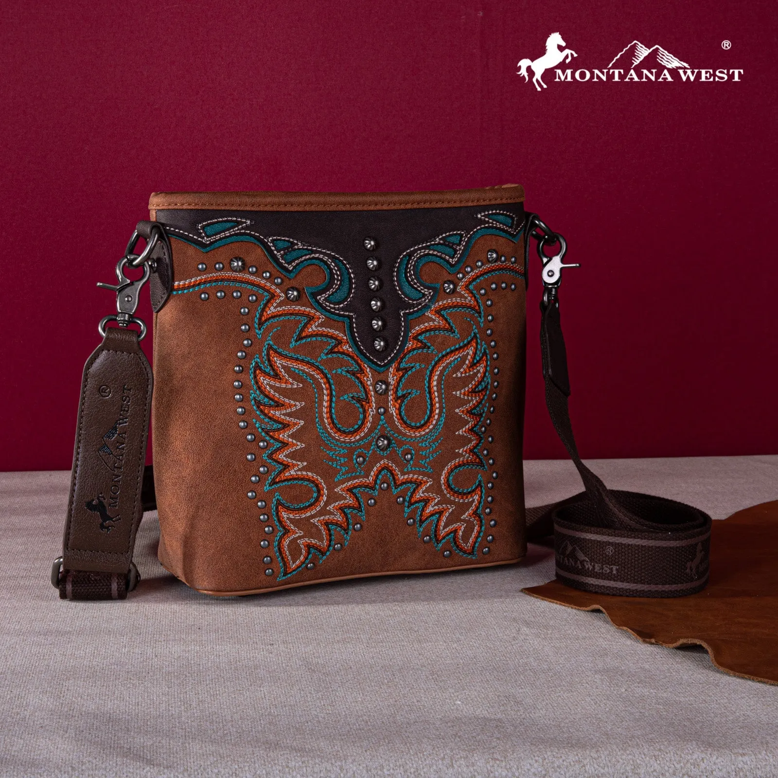 Montana West Embroidered Concealed Carry Crossbody Bag