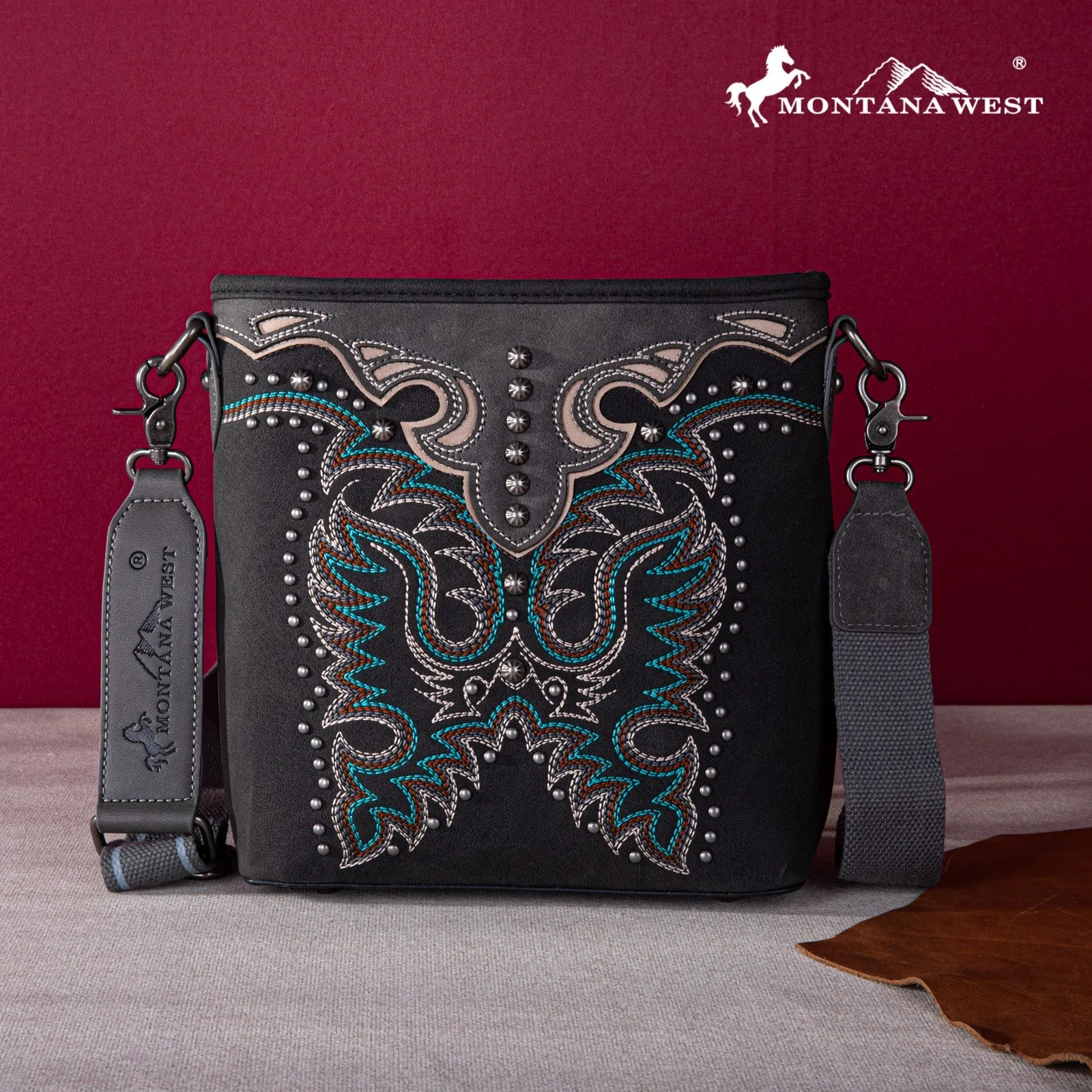 Montana West Embroidered Concealed Carry Crossbody Bag