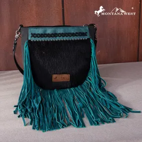 Montana West Hair-on Fringe Collection Crossbody Bag